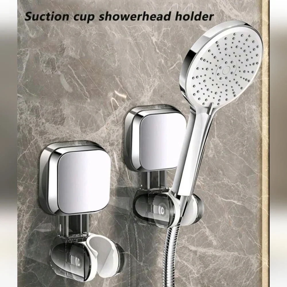 3/$15 - 1 Suction Cup Showerhead Holder, Transparent & Silver